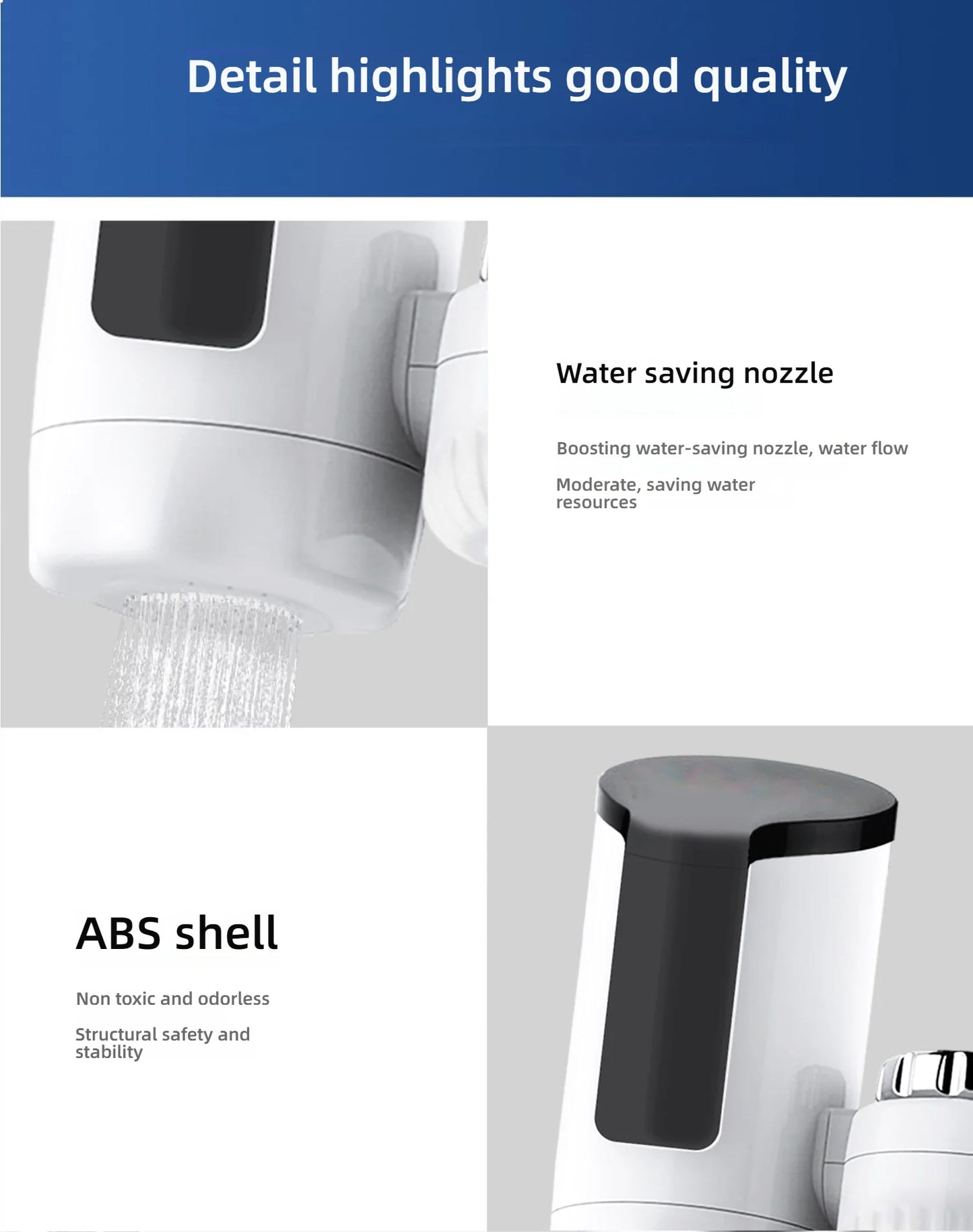 Electric Kitchen Sink Water Heater Tap Instant Hot Stainless Steel Water Faucet Heater Cold Heating Kitchen  Accessories