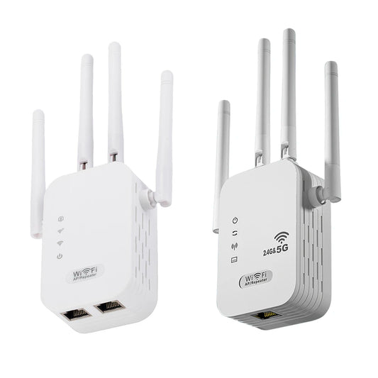 1200Mbps WiFi Signal Booster Wireless WiFi Repeater with WAN/LAN Port Dual-Band 2.4/5G WiFi Signal Amplifier WIFI Range Extender.