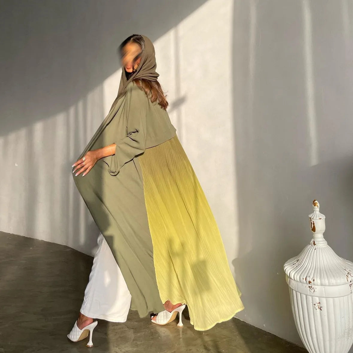 Ramadan Open Chiffon Kimono Abaya Kaftans Turkey Islam Muslim Dress Prayer Clothes Women Djellaba Kebaya Robe Femme Musulmane