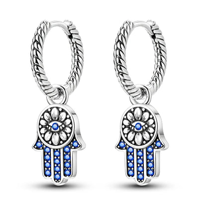 2025 New 925 Sterling Silver Hoop Earrings Flowers Zircon Drop Earrings Stud For Woman Fine Birthday Wedding Party Jewelry Gifts