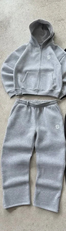 2025 American casual zipper hoodie sweatpants two-piece y2k clothing men's hip-hop embroidered oversized sweatpants casual pants.