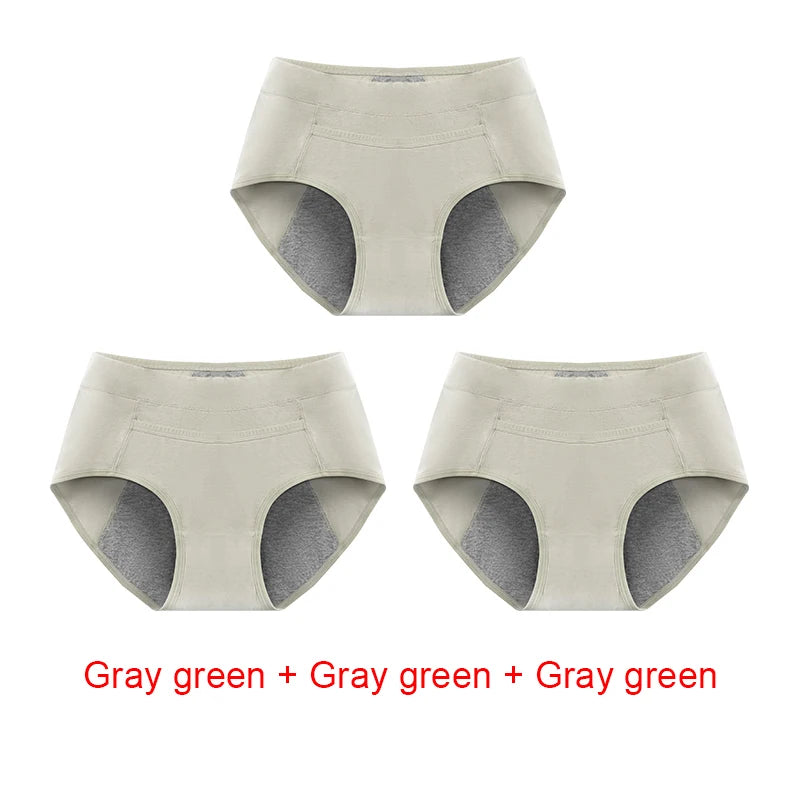 3PCS Cotton Menstrual Panties Leak Proof Breathable Sexys Panties Woman Women Girls Physiological Pants Women's Intimates M-XL
