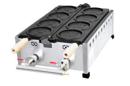 XEOLEO Commerical 4PCS Korean Coin Waffle Maker 3000W Non-stick Coating Gold Coin Bread Waffle Making Maker Electric/Gas.