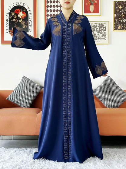 New Women Elegant Dress Chiffon Open Abaya with Zipper Muslim Women Dress Islamic Clothing Cardigan Abaya Women Muslim Dress.