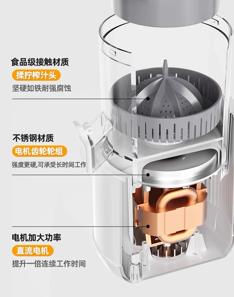Juicer Separation Household Fully Automatic Multifunctional Small Electric Portable Orange Juice Press.