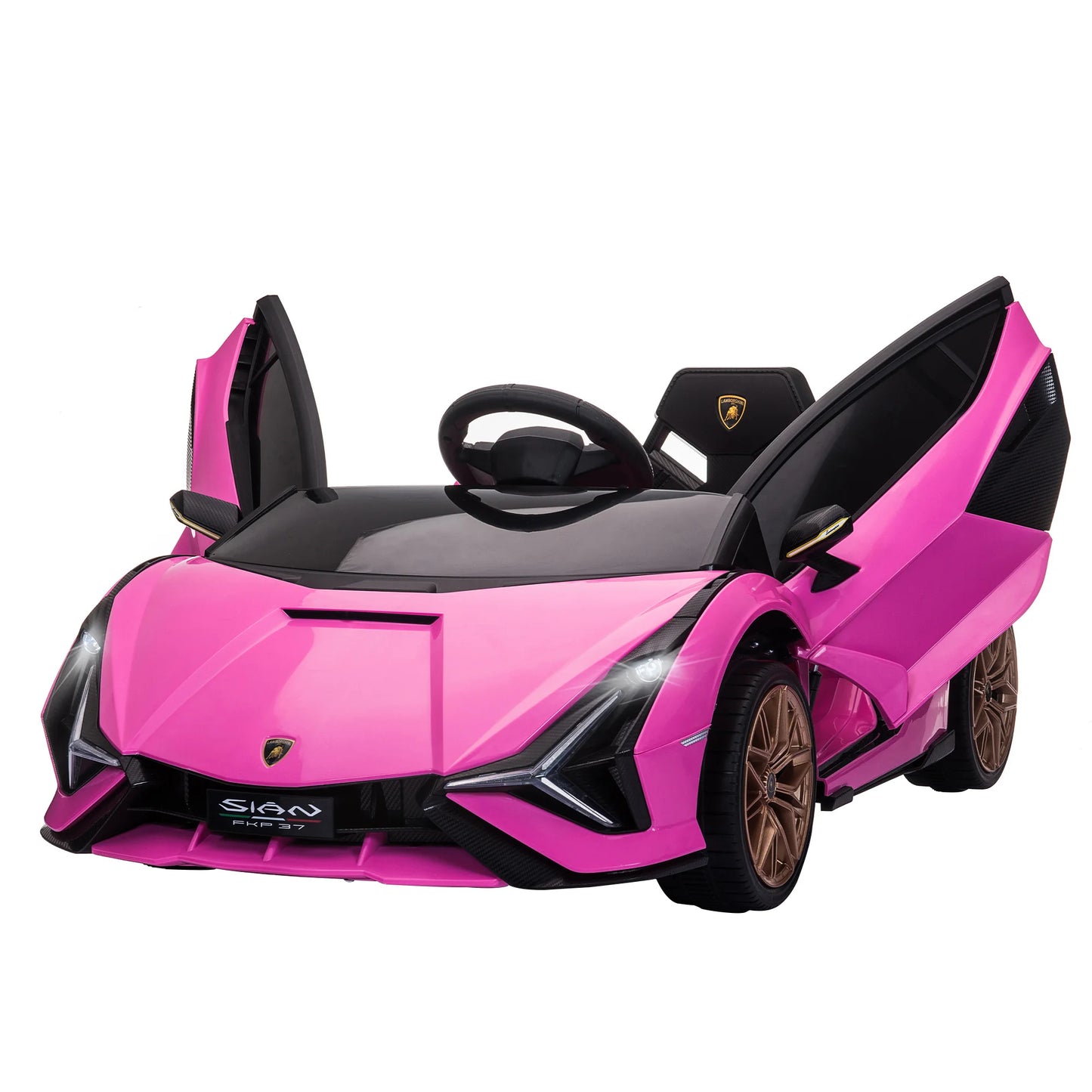 Homcom Lamborghini Sian 12V Electric Car for Children +3 Years Remote Control Door Opening Music Mp3 108X62X40 cm.