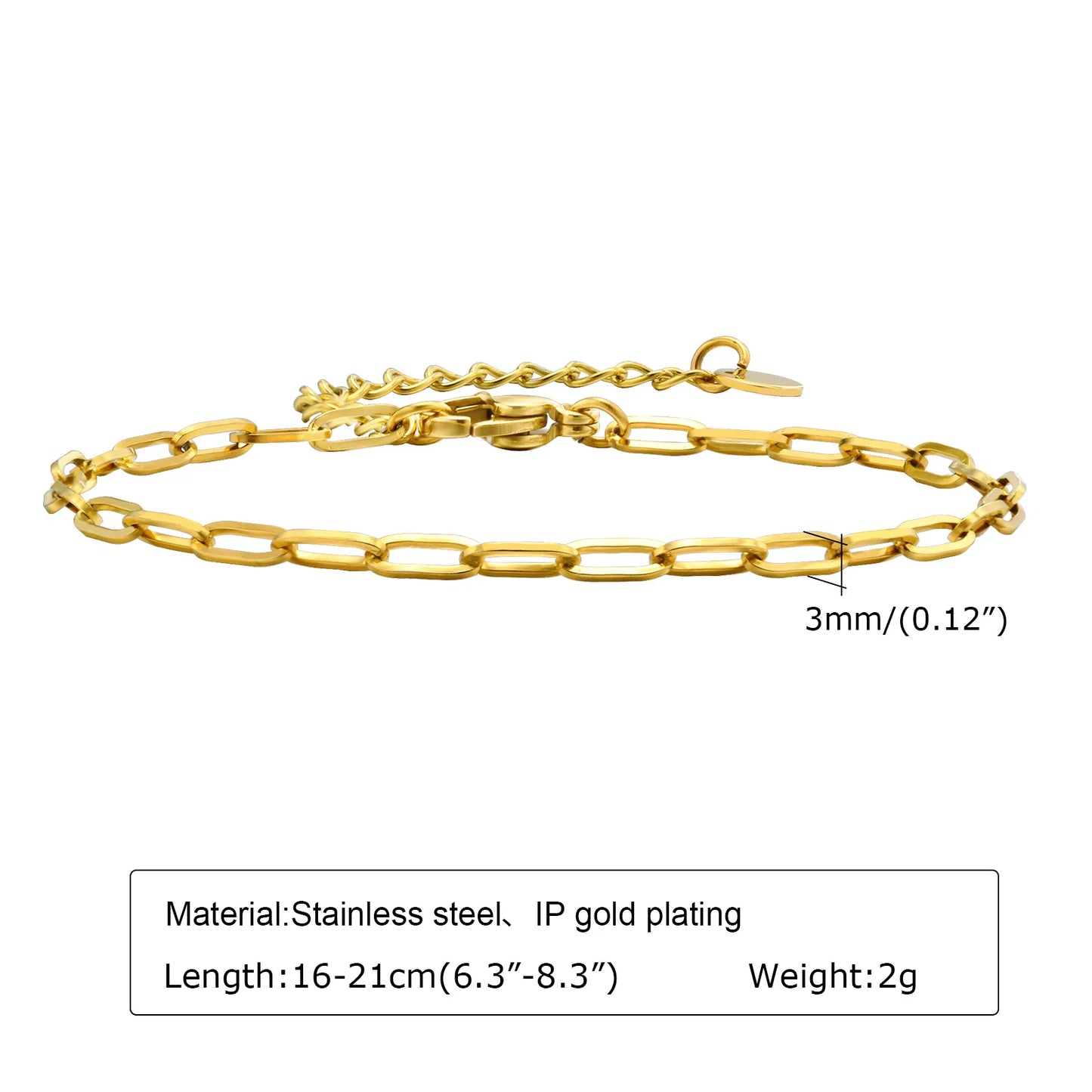 Non Tarnish Stainless Steel Bracelet Stackable for Women, Thin Herribone Chain Bracelet Waterproof Gold Plated Jewelry.