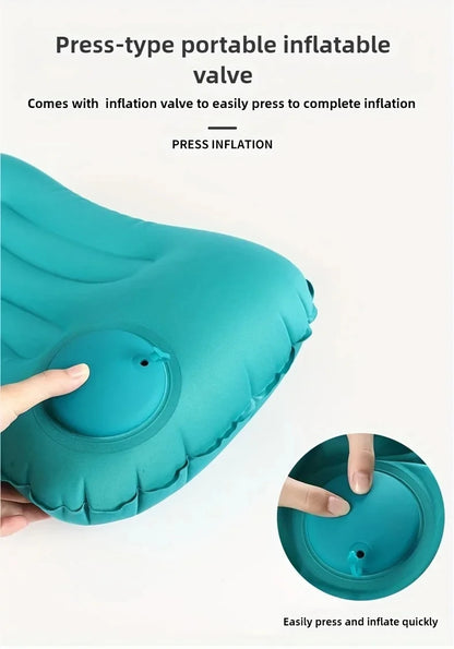 portable Inflatable Square Pillow Flocking travel neck pillow foldable waist pillow Comfortable Travel Camping Plane Pillow 1PC.