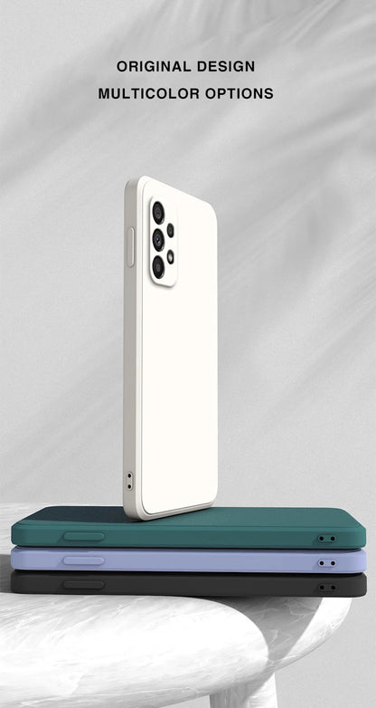 Original Silicone Phone Case for Samsung A32 A42 A52 A52S A72 A13 A23 A33 A53 A73 A14 A24 A34 A54 5G Camera Protective Cover.