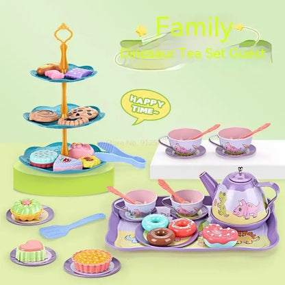 Kids Tea Party Set For Little Girls Mermaid Gift Pretend Toy Tin Tea Set Princess Tea Time Kitchen Pretend Play Tea Set Gift