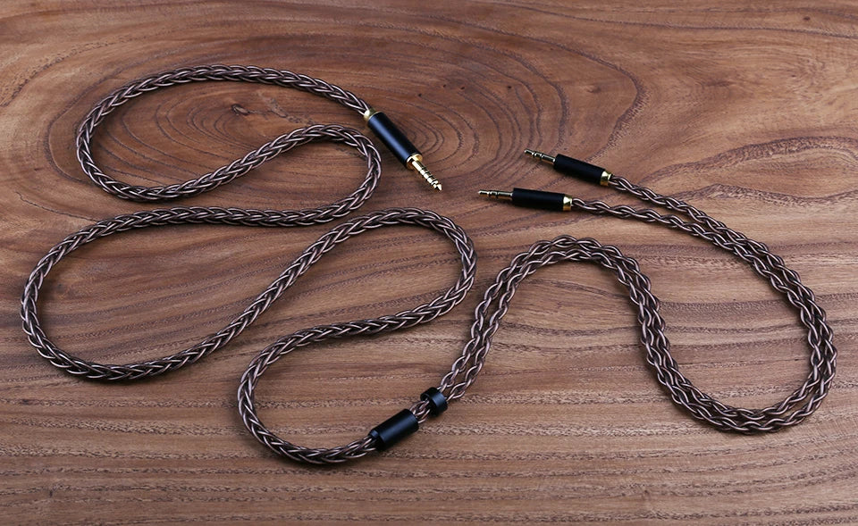 OPENHEART Kingwood 8 Core Litz OCC Headphone Cable 1 to 2 jack dual 3.5/2.5/4.4mm/XLR Pure copper Balanced Replacement Cable.