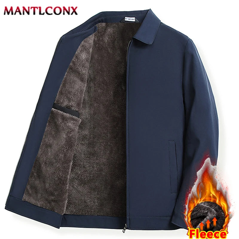New Thicken Winter Jackets for Men's Winter Coats Warm Fleece Inner Jacket Men Business Stand Collar Parkas Man Outerwear L-3XL.