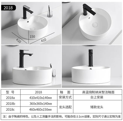 Arbeits platte Waschbecken Seite Entwässerung Keramik Waschbecken Balkon Waschbecken Kunst becken Einzel becken quadratischer Kreis