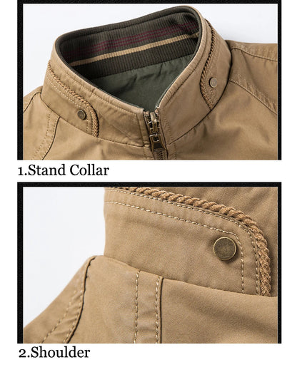 DIMUSI Autumn Men's Double-sided Military Jacket Casual Man Cotton Business Coats Fashion Men Multi-pocket Jackets Clothing 8XL.