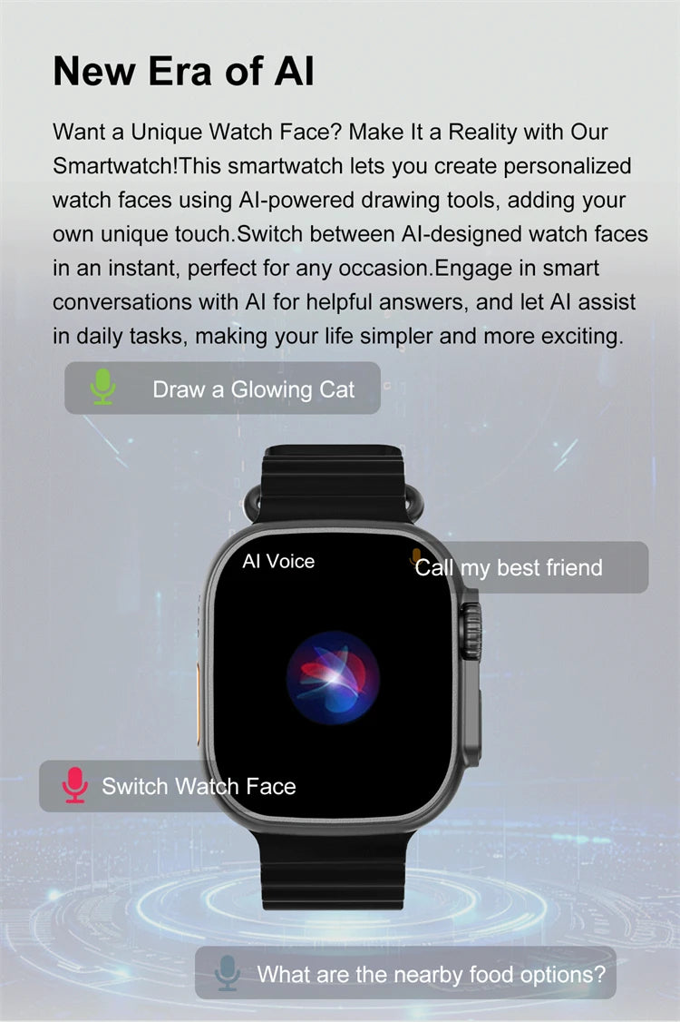 DT Ultra 3 Smartwatch Amoled Screen 4GB MP3 MP4 Player Bluetooth Network Sharing APP Store ChatGPT Smart AI Watch Men Sportwatch.