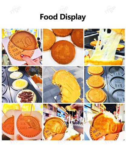 ITOP WG-1 Commerical Coin Waffle Maker Non Stick Pan Waffle Maker Snack Maker Bread Machine Round Waffle Maker Timer 110V 220V.