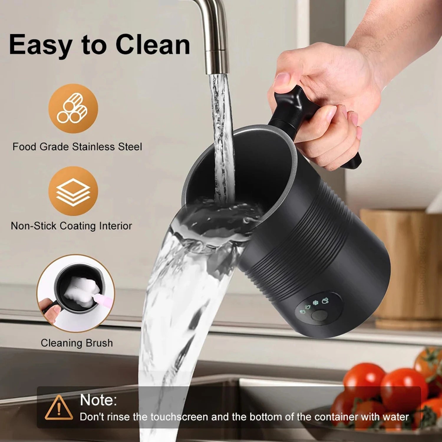 Automatic 4-in-1 Hot Cold Electric Milk Frother 350ML 400W Foam Maker Latte Cappuccino Coffee Warmer Home Barista Kitchen.