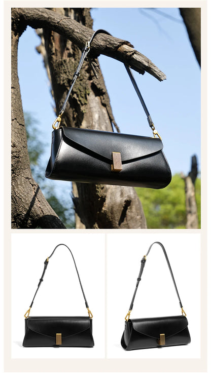 Hifashion Elegant Genuine Leather Underarm Shoulder Bags For Women 2025 Luxury Designer Crossbody Purses Square Ladies Handbags