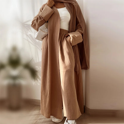 Modest Kimono Abaya Dubai Muslim Sets Islam Kaftan Dresses Kebaya Robe Femme Musulmane Abayas For Women Caftan Marocain Djellaba.