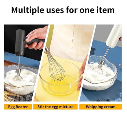 portable Rechargeable Electric Egg Beater With Stand Bracket 3 Speeds Adjustable Hand Whisk Drink Mixer Milk Frother for Coffee.
