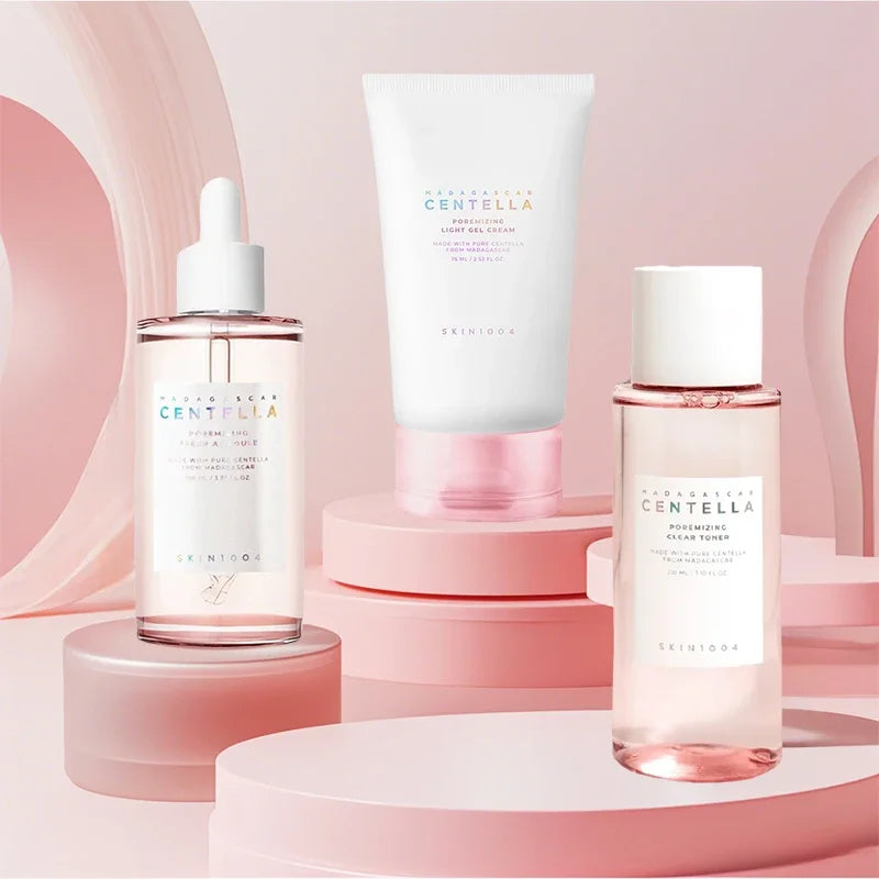 Korean Centella Original Products Pink Salt Fresh Ampoule Toner Facial Serum Cleanser and Moisturiser Cream Skincare Full Set