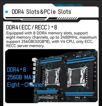 MACHINIST X99 MD8 Dual CPU Motherboard Kit Set Optional lntel Xeon E5 2680 V4 LGA2011-3 DDR4 32GB RAM C612 chip Server Computer.