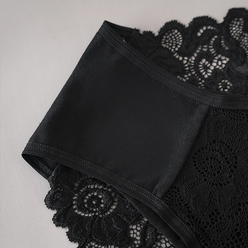 3PCS/Set Luxury Floral Embroidery Lace Panties Women Briefs Sexy Hollow Lingerie Female Underwear Ladies Breathable Underpants.