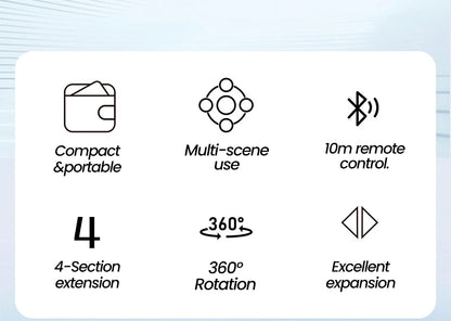 Elough Selfie Stick Tripod Phone Stand Shooting Aid Wireless Bluetooth Remote Extendable Portable Phone Holder For Live Broadcas.