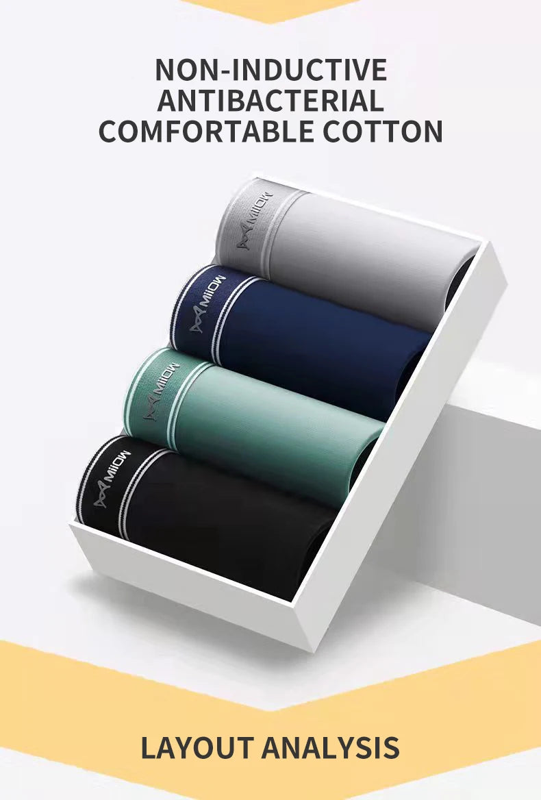 MiiOW 3Pcs Baumwolle Herren Höschen männer Unterwäsche Atmungsaktive Mann Boxershorts Graphene Antibakterielle Männer Unterhose Männer Boxer Trunks