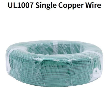 5M/50M Single Core Wire UL1007 PVC Tinned Copper Line 14/16/18/20/22/24/26 AWG Solid Cord LED Line DIY Equipment Electric Cable.
