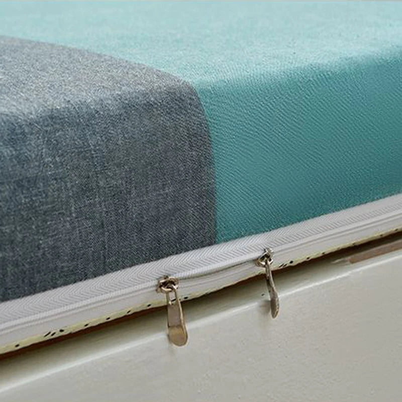 WOSTAR Geometric printed mattress protector cover with zipper fully enclosed single bed sheet pure cotton protection pad 90x190.