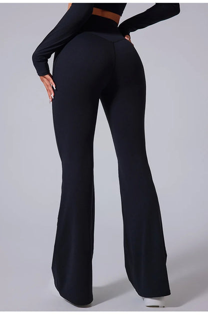 Cloud Hide Blue Sports Leggings Plus Size Long Yoga Pants Women Gym Fitness Running Flared Trousers High Waist Workout Tights