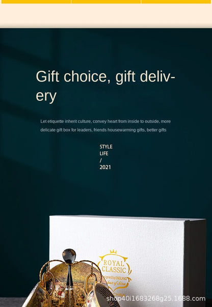 European Coffee Set Bone China Coffee Cup And Saucer Set Retro Luxury Porcelain Cup For Birthday Gift Couple Set With Gift Box.