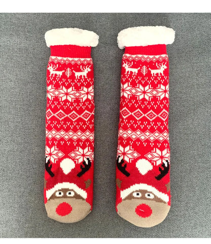 Christmas Fuzzy Socks Womens Winter Thermal Warm Floor Sock Soft Female Home Indoor Gifts Non Slip Grip Slipper Sock Fluffy.