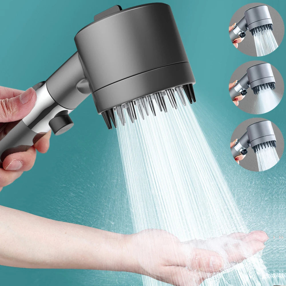 4 Modes Shower Head High Pressure Showerhead One-Key Stop Water Massage Shower Head With Filter Element Bathroom Accessories