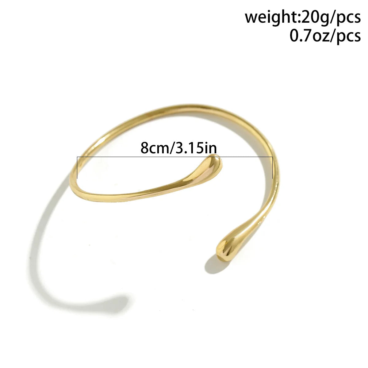 FTCY Vintage Simple Upper Arm Bracelet for Women Trendy Geometric Water Drop Shape Bangles Adjustable Women's Jewelry.