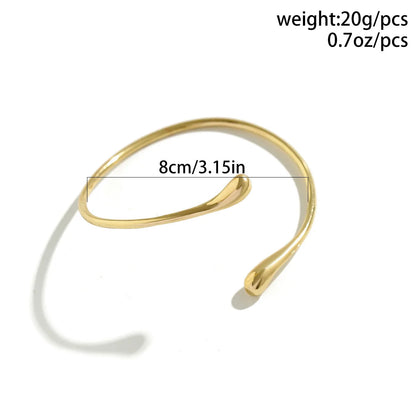 FTCY Vintage Simple Upper Arm Bracelet for Women Trendy Geometric Water Drop Shape Bangles Adjustable Women's Jewelry.