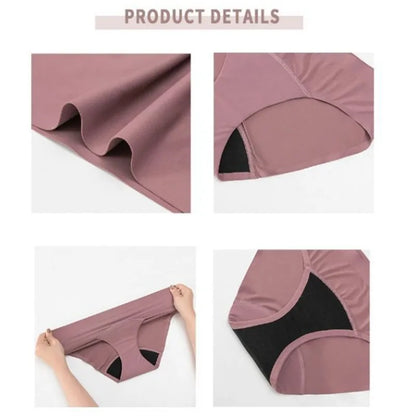 1Pc Women's Physiological Briefs Girl Menstrual Panties Ladies Period Leak Proof Panty Mid Waist Ice Silk Underwear.
