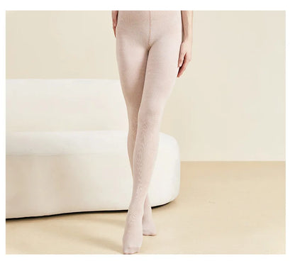 Women's Autumn and Winter Mulberry Silk Blend Tights Slim High Waist Skinny Anti-Hook Thick Warm Leggings Tights Stockings