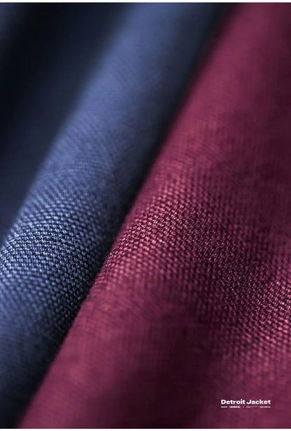 Maden Men's Retro J001 Detroit Jacket Heavyweight Canvas Hunting Coat Lapel Collar Work Jackets with Zipper for Spring Fall.