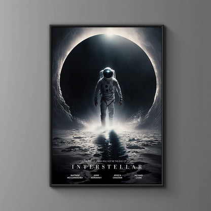 Interstellar Movie Poster Astronaut Outer Space Canvas Wall Art Print Mural Home Decor Movie Lover Gift Unframed.