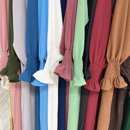 Jilbab Prayer Clothes Women Ramadan Islamic Jilbeb 2 Piece Set Dubai Turkish Modest Outfit Layered Khimar Scarf Hijab+Long Dress.