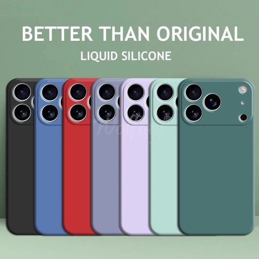 For iPhone 17 Pro Case Liquid Silicone Plain Rubber TPU Case For iPhone 17 Pro Cover Protector For iPhone 17 Air Pro Max Case.
