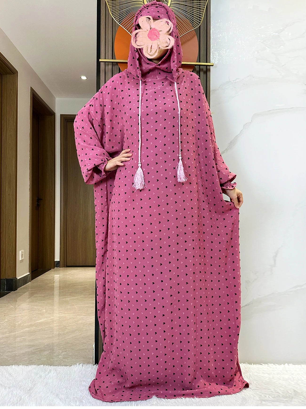 Latest Ramadan Soft Cotton Prayer Abaya Double Hats Dubai Turkey Islam Prayer Clothes Fabric Dresses Islam Women Dress Kaftan