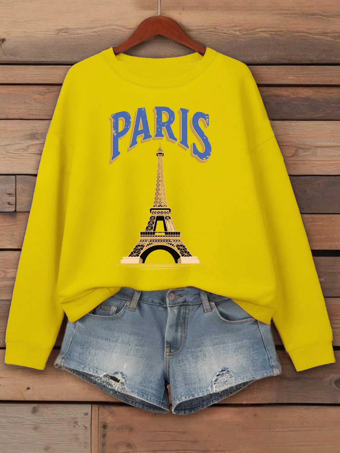 Paris Tower France Print Women Sweatshirt Casual Loose Sportswear All-Match Fleece Pullover Multicolor O-Neck Female Clothes.