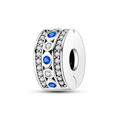 Silver Clasp 925 Sterling Silver CZ pave Clip Charms Daisy Beads Stopper Safety Chain fit Original Bangle Bracelet Jewelry Clip