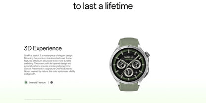 Global Version OnePlus Watch 3 Smart Watch 1.50inches LTPO  AMOLED Display Snapdragon W5 Processor Dual Frequency GPS Wear OS.