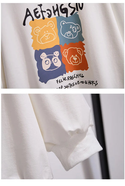 175Kg Plus Größe frauen Fehlschlag 170 Frühling Herbst Neue Lose Rundhals Cartoon Sweatshirt 6XL 7XL 8XL 9XL 10XL 11XL 6 Farben