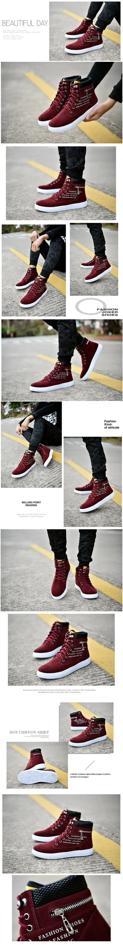 Men Vulcanized Shoes  British Style High Top Casual Sneakers Men Canvas Shoes Man Sports Skateboarding Shoes Fashion Male.