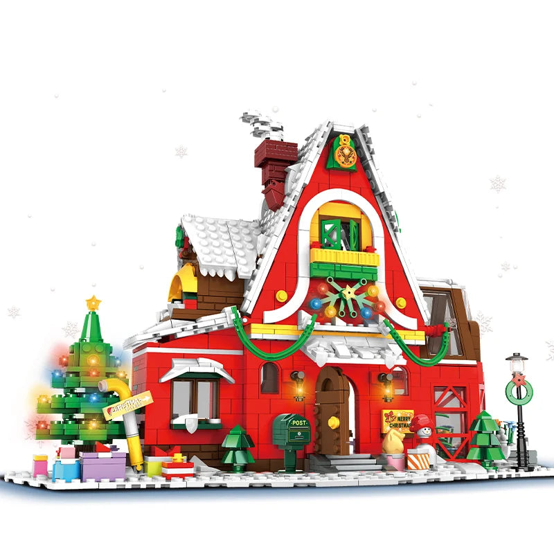 2023 City Creativity Winter Village Christmas House Christmas ART House Model Building Blocks Bricks Kids Toys Christmas Gift.
